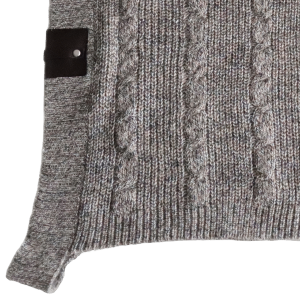Poncho with a classic cable pattern baby alpaca or alpaca blend. Made in Peru by PFL Knitwear