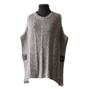 Poncho with a classic cable pattern baby alpaca or alpaca blend. Made in Peru by PFL Knitwear