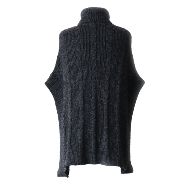 Poncho with a classic cable pattern baby alpaca or alpaca blend. Made in Peru by PFL Knitwear