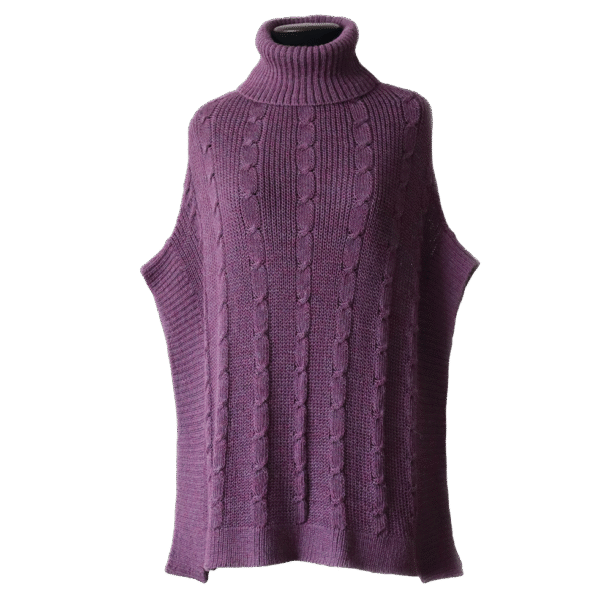 Poncho with a classic cable pattern baby alpaca or alpaca blend. Made in Peru by PFL Knitwear