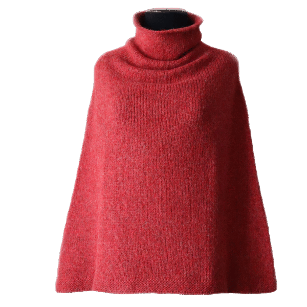 Poncho / collar scarf felted alpaca blend solid, 2 or 3 color version. Made in Peru by PFL knitwear