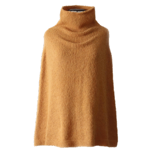 Poncho cape, collar scarf brushed alpaca blend, solid, 2 or 3 color version. Made in Peru by PFL knitwear