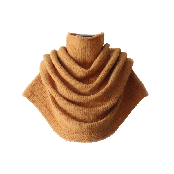 Poncho cape, collar scarf brushed alpaca blend, solid, 2 or 3 color version. Made in Peru by PFL knitwear