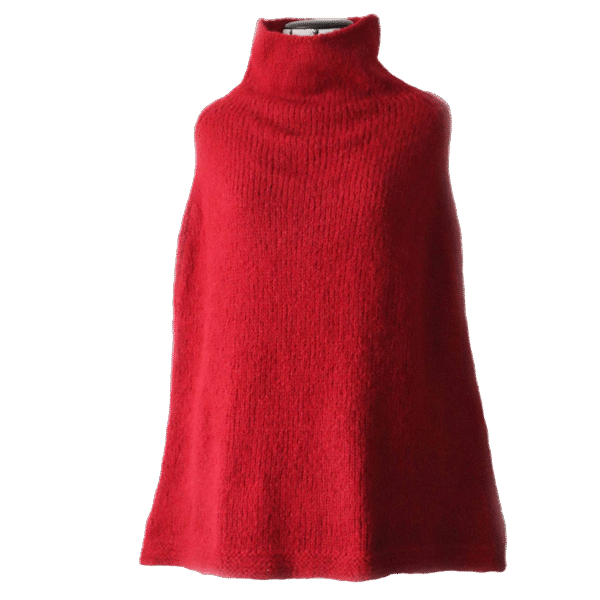 Poncho cape, collar scarf brushed alpaca blend, solid, 2 or 3 color version. Made in Peru by PFL knitwear