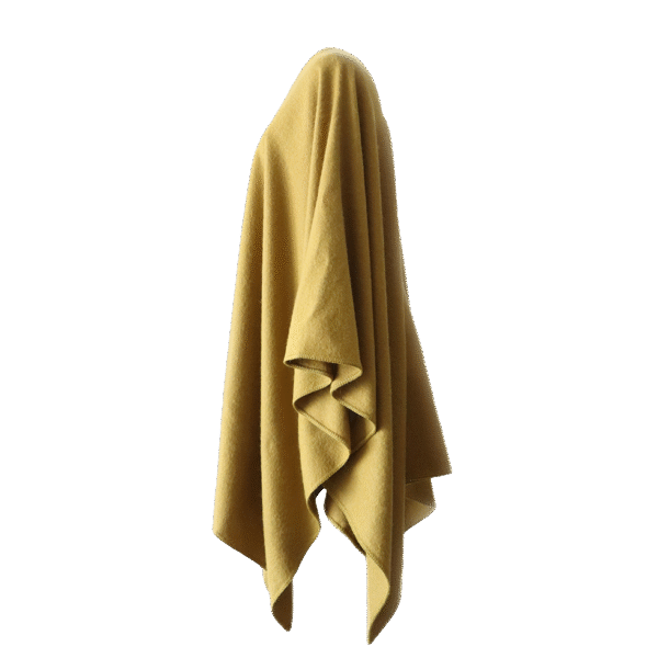 Poncho classic knitted model, felted solid color with V-neck. Made in Peru by PFL knitwear