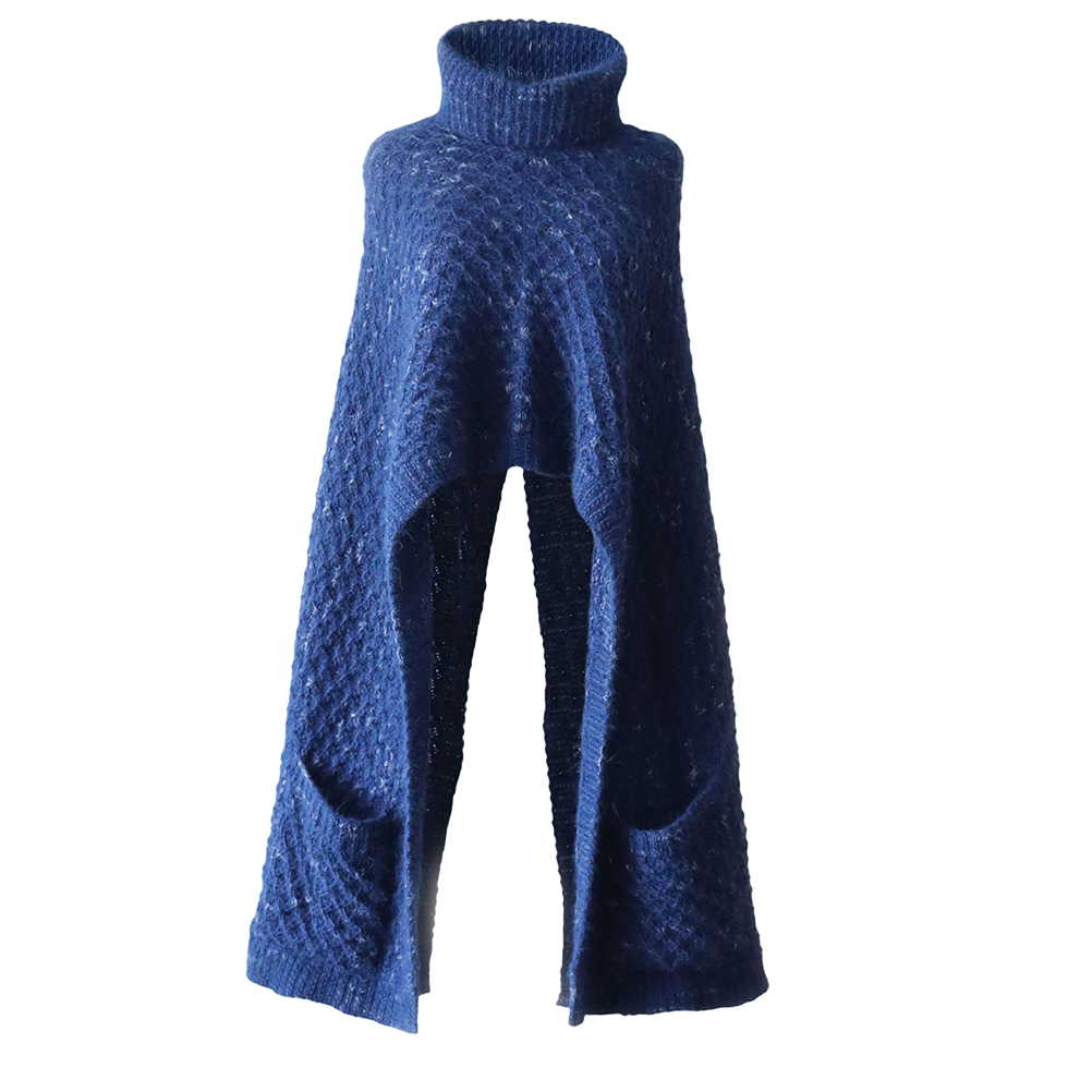 Poncho - Cape with turtleneck collar, pockets baby alpaca. Made in Peru by PFL knitwear Poncho - Cape with turtleneck collar, pockets baby alpaca. Made in Peru by PFL knitwear