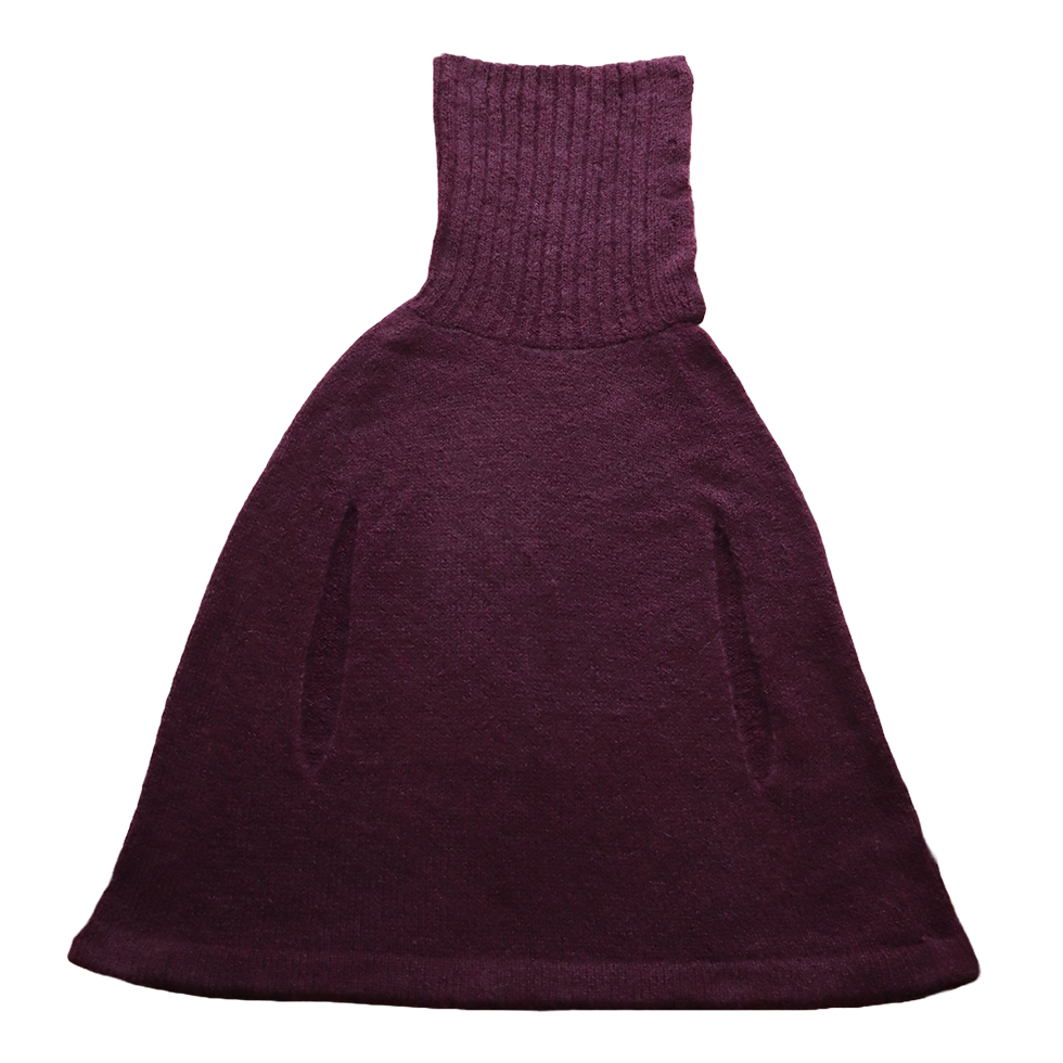 Poncho - Cape with rib knitted cowl collar and arm holes. Made in Peru by PFL knitwear Poncho - Cape with rib knitted cowl collar and arm holes. Made in Peru by PFL knitwear