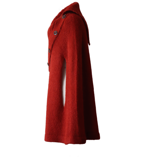 Poncho - Cape with rib knitted cowl collar and arm holes. Made in Peru by PFL knitwear