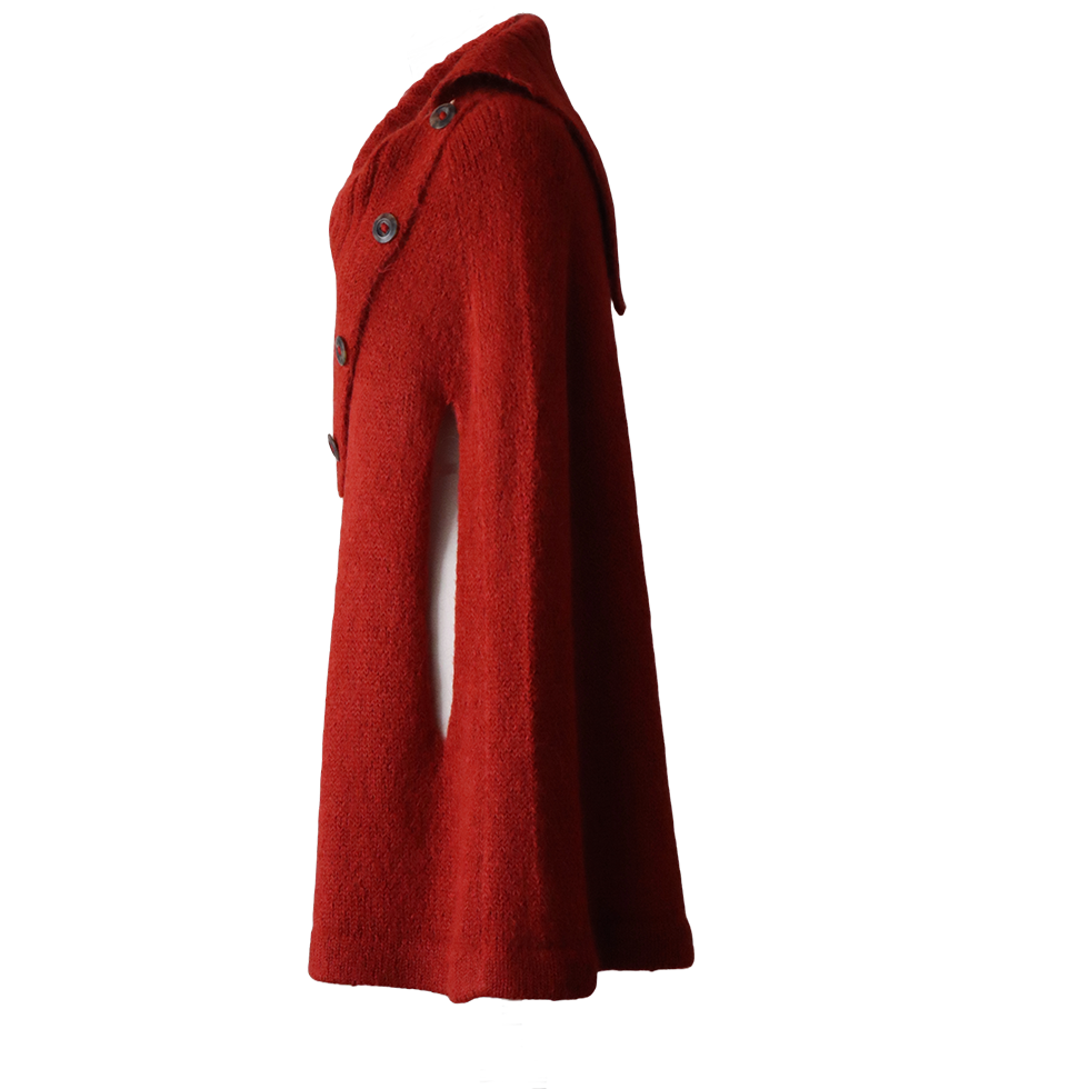 Poncho - Cape with rib knitted cowl collar and arm holes. Made in Peru by PFL knitwear Poncho - Cape with rib knitted cowl collar and arm holes. Made in Peru by PFL knitwear