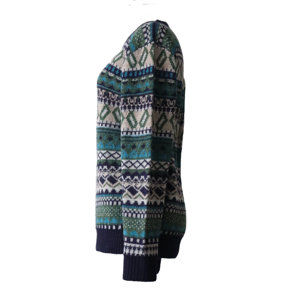 Women's alpaca sweater jacquard knitted with classic Norwegian pattern. Made in Peru by PFL knitwear