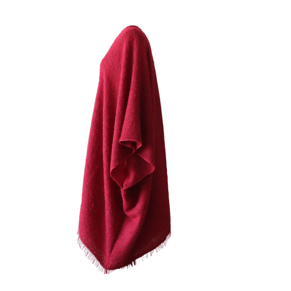 Wrap Ruana classic woven model, alpaca blend brushed with fringes. Made in Peru by PFL knitwear