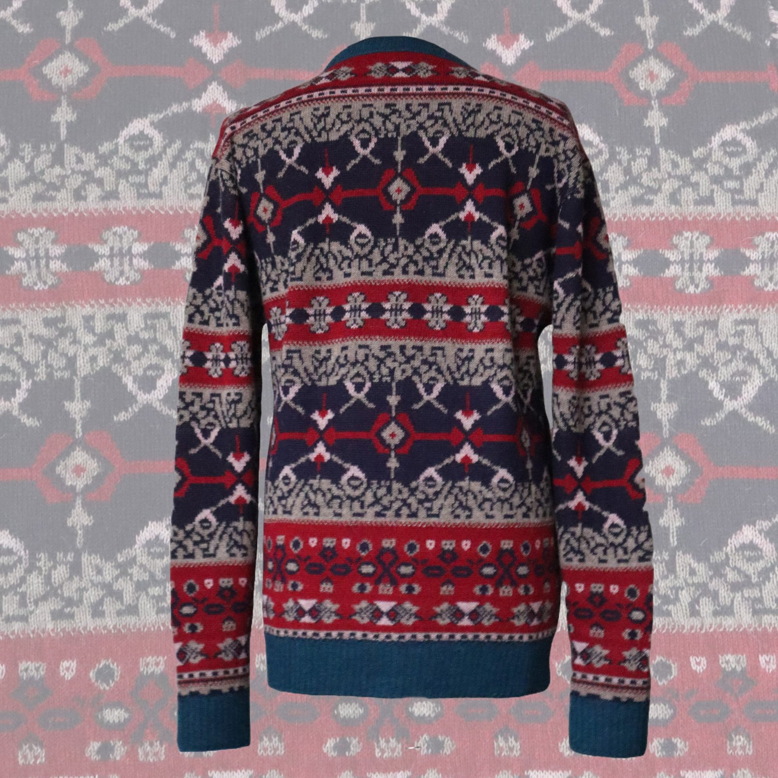 Men's alpaca cardigan with classic Norwegian pattern, jacquard knitted. Made in Peru by PFL Knitwear Men's alpaca cardigan with classic Norwegian pattern, jacquard knitted. Made in Peru by PFL Knitwear