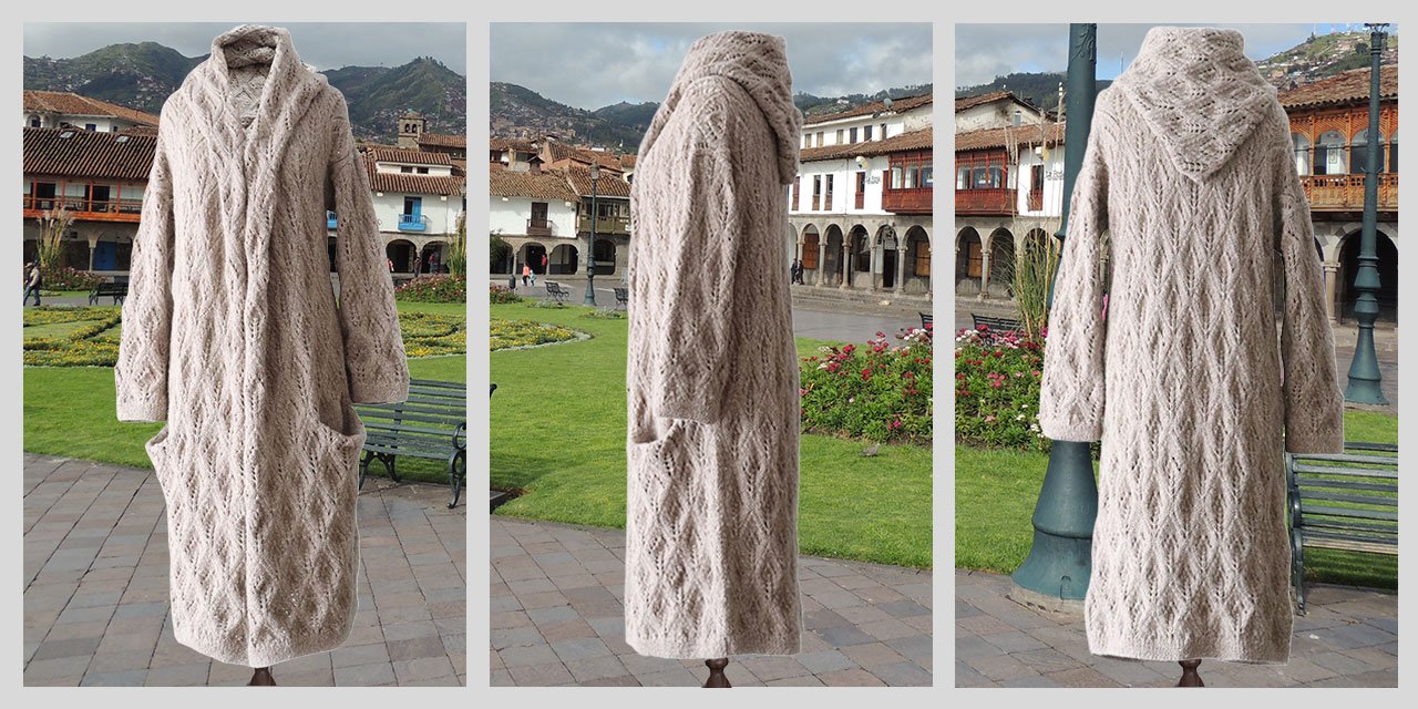 Luxury hand croceheted Alpaca Long Cardigans | capote coat for Women | AW 25 / 26 Wholesale Collection Made in Peru by PFL knitwear Luxury hand croceheted Alpaca Long Cardigans | capote coat for Women | AW 25 / 26 Wholesale Collection Made in Peru by PFL knitwear
