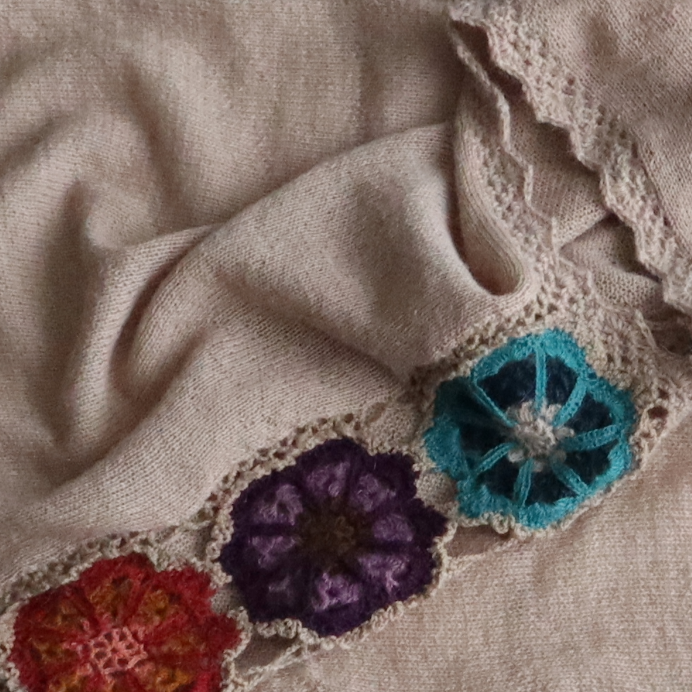 Women's poncho- cape, 100% alpaca color blue with crocheted matching flower edge. Made in Peru by PFL knitwear B2B wholesale Women's poncho- cape, 100% alpaca color blue with crocheted matching flower edge. Made in Peru by PFL knitwear B2B wholesale