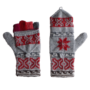 Women convertible mittens, hand knitted fingerless alpaca mittens. Made in Peru by PFL knitwear.