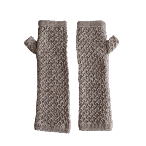 Fingerless gloves - wrist warmers with honeycomb pattern, 100% baby alpaca. Made in Peru by PFL knitwear.