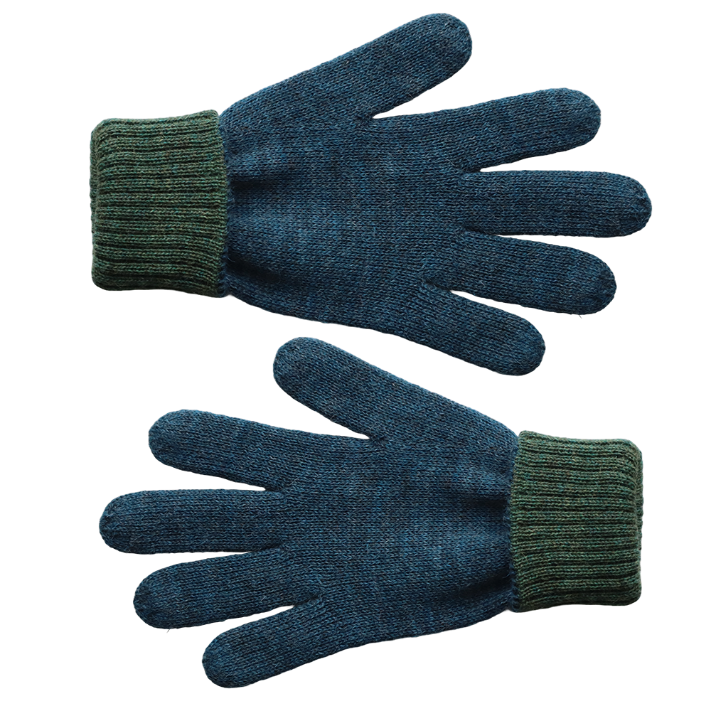 Unisex reversible alpaca gloves, double knitted extra winter warm. made in Peru by PFL knitwear