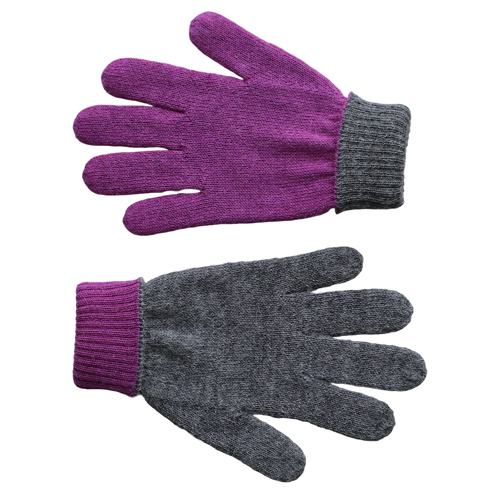 Unisex reversible alpaca gloves, double knitted extra winter warm. made in Peru by PFL knitwear