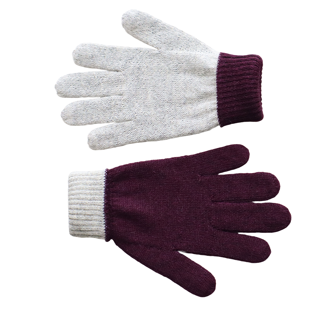 Unisex reversible alpaca gloves, double knitted extra winter warm. made in Peru by PFL knitwear