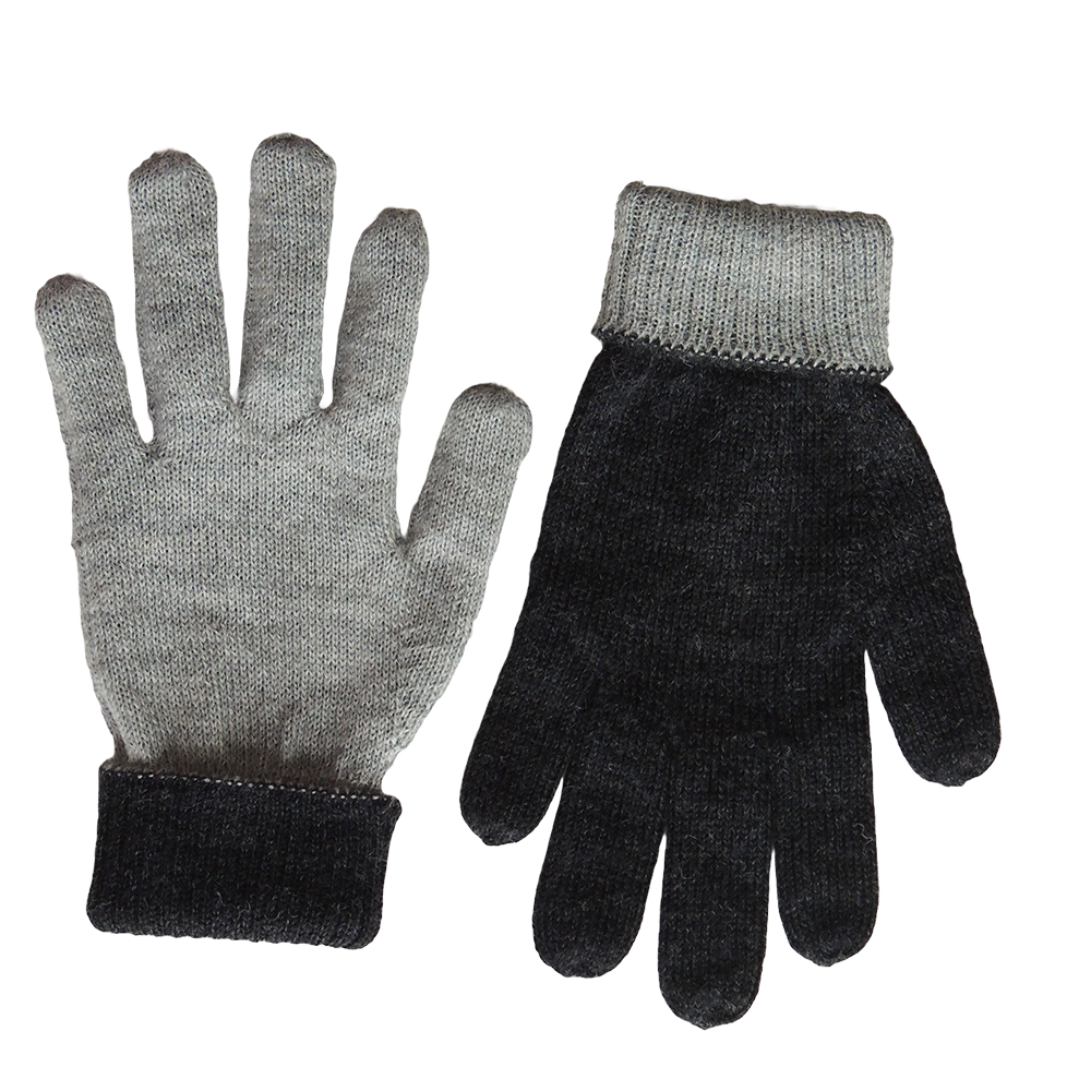 Unisex reversible alpaca gloves, double knitted extra winter warm. made in Peru by PFL knitwear