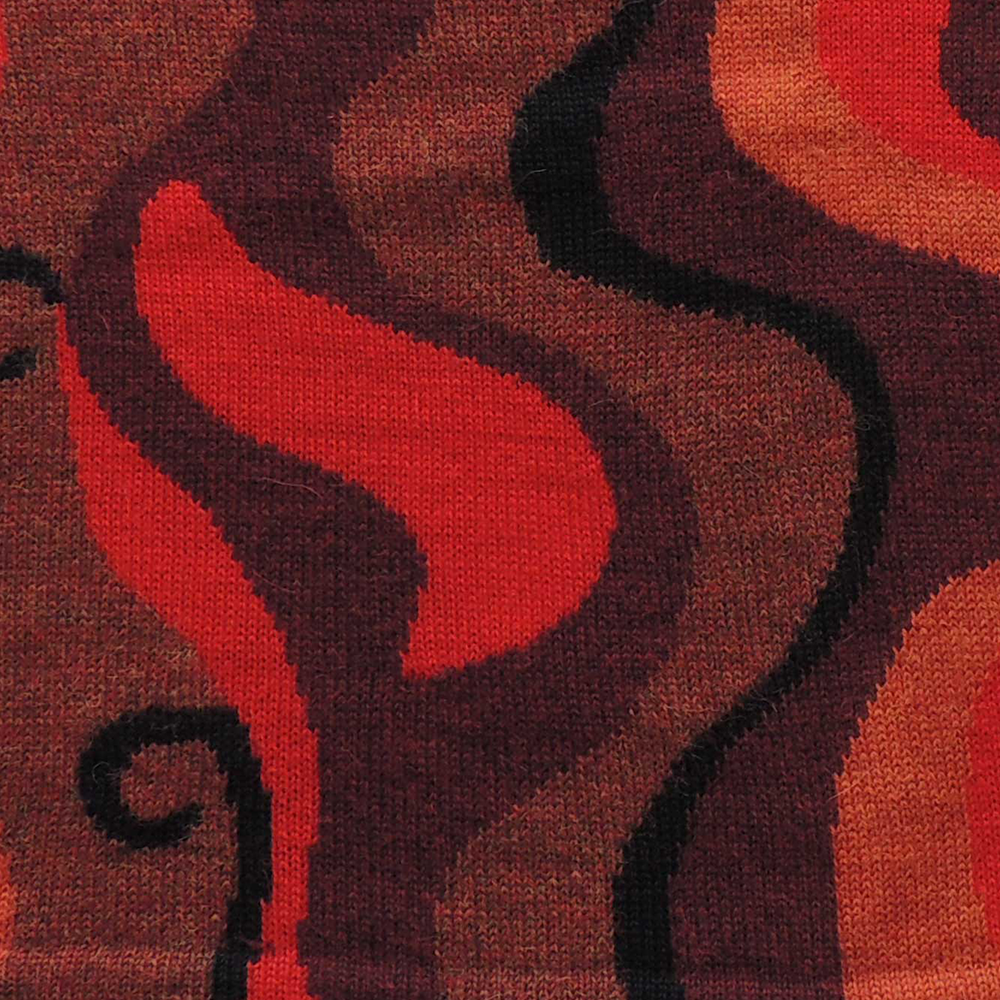 Women's alpaca sweater Tahua, multicolor Intarsia knitted with graphic pattern.