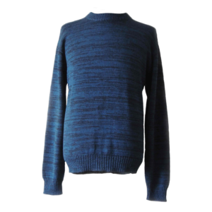Men baby alpaca sweater 2 color pattern with crew neck. made in Peru by PFL knitwear