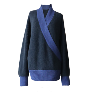 Oversized baby alpaca wrap sweater with v-neck Made in Peru by PFL knitwear