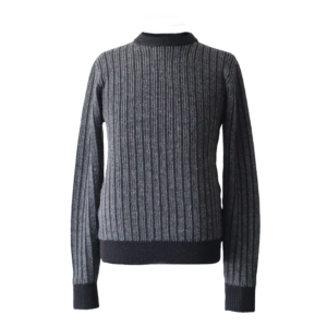 Men baby alpaca sweater reversible rib knitted 2 color design. Made in Peru by PFL knitwear