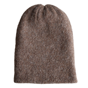 Felted alpaca beanie, double knitted hat, also to wear as short scarf, round top, made in Peru by PFL knitwear