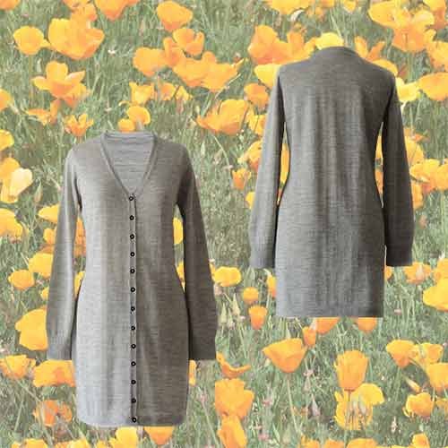 Women's cardigan baby alpaca 100%, fine knitted cardigan perfect for spring , summer and autumn, lightweight, color gray