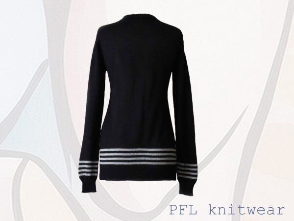 PFL knitwear outlet Women's cardigan 100% baby alpaca with button closure and light gray stripe details