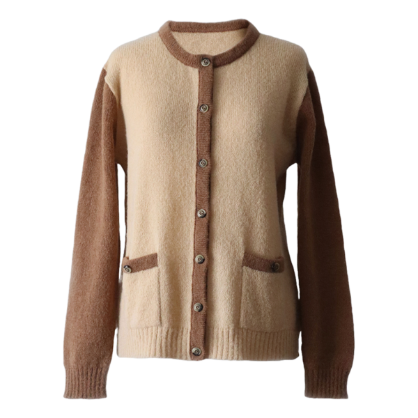 PFL Knitwear Cardigan hand knitted, warm, ultra soft, lightweight, luxury blend of baby alpaca / super kid mohair/ mulberry silk.