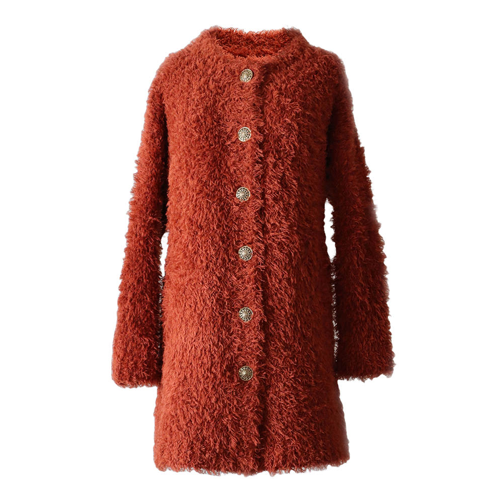 PFL Knitwear Women's cardigan coat, knitted in cozy fur alpaca blend, with button closure, length 33 inch / 82 cm PFL Knitwear Women's cardigan coat, knitted in cozy fur alpaca blend, with button closure, length 33 inch / 82 cm
