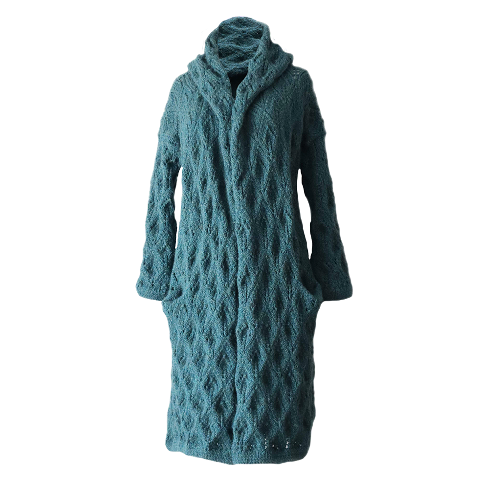 PFL knitwear Women's cardigan hand crocheted from soft alpaca yarn (93%) PFL knitwear Women's cardigan hand crocheted from soft alpaca yarn (93%)