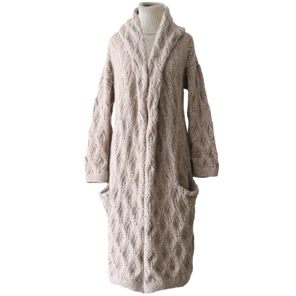 PFL knitwear Women's cardigan hand crocheted from soft alpaca yarn (60%)