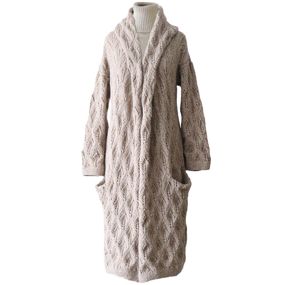 PFL knitwear Women's cardigan hand crocheted from soft alpaca yarn (60%) PFL knitwear Women's cardigan hand crocheted from soft alpaca yarn (60%)
