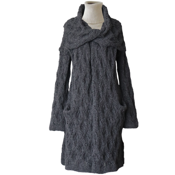 PFL knitwear Women's cardigan hand crocheted from soft alpaca yarn (60%)