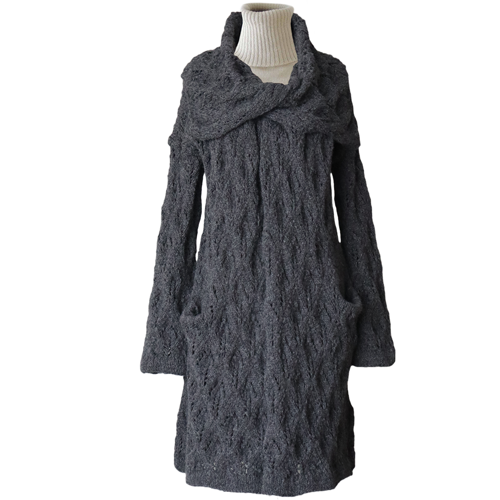PFL knitwear Women's cardigan hand crocheted from soft alpaca yarn (60%) PFL knitwear Women's cardigan hand crocheted from soft alpaca yarn (60%)