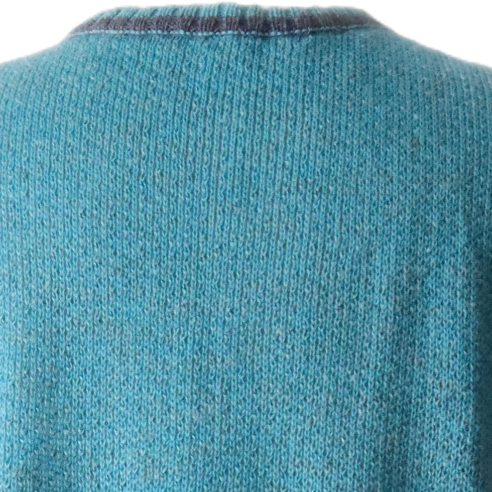 PFL knitwear Women's waist coat baby alpaca - linen blend in blue shades, sleeveless cardigan. PFL knitwear Women's waist coat baby alpaca - linen blend in blue shades, sleeveless cardigan.