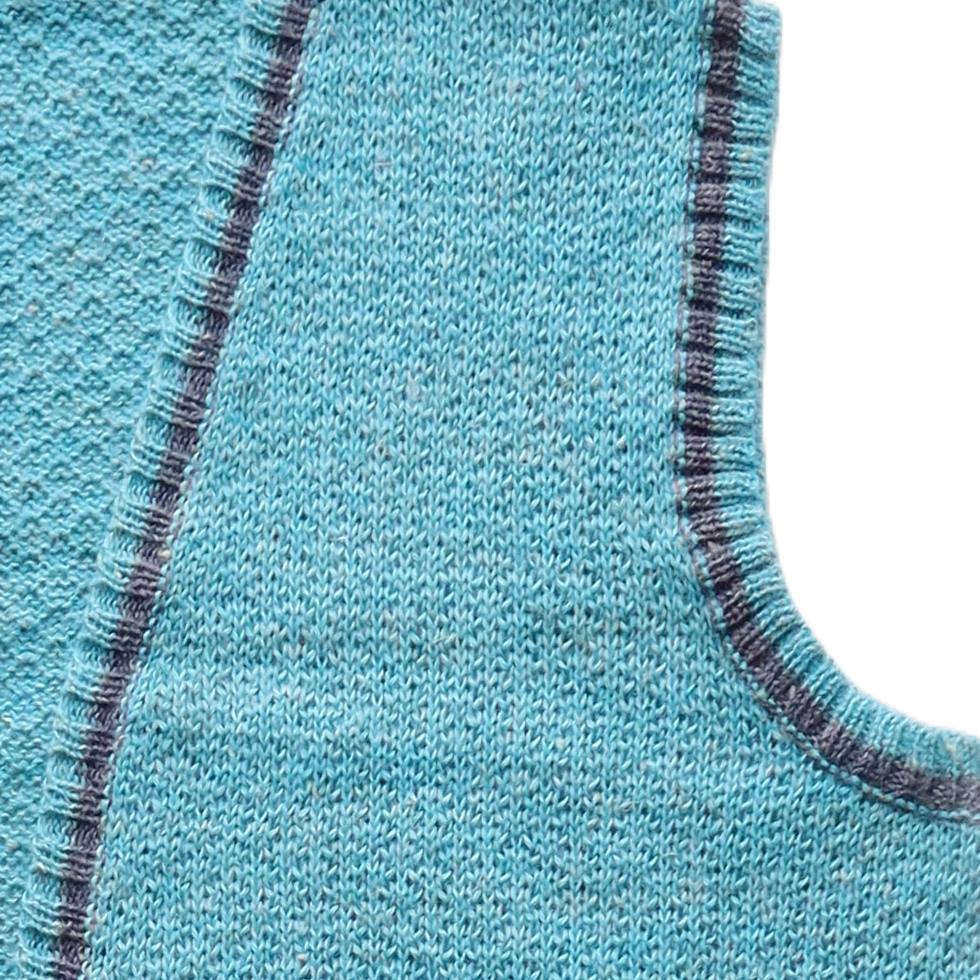 PFL knitwear Women's waist coat baby alpaca - linen blend in blue shades, sleeveless cardigan. PFL knitwear Women's waist coat baby alpaca - linen blend in blue shades, sleeveless cardigan.