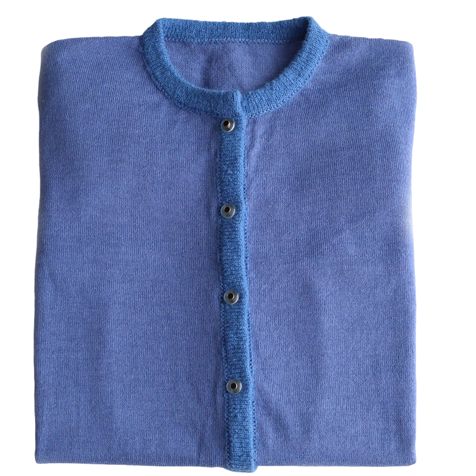 PFL knitwear Cardigan baby alpaca, vest baby alpaca with button closure and crew neck color blue PFL knitwear Cardigan baby alpaca, vest baby alpaca with button closure and crew neck color blue