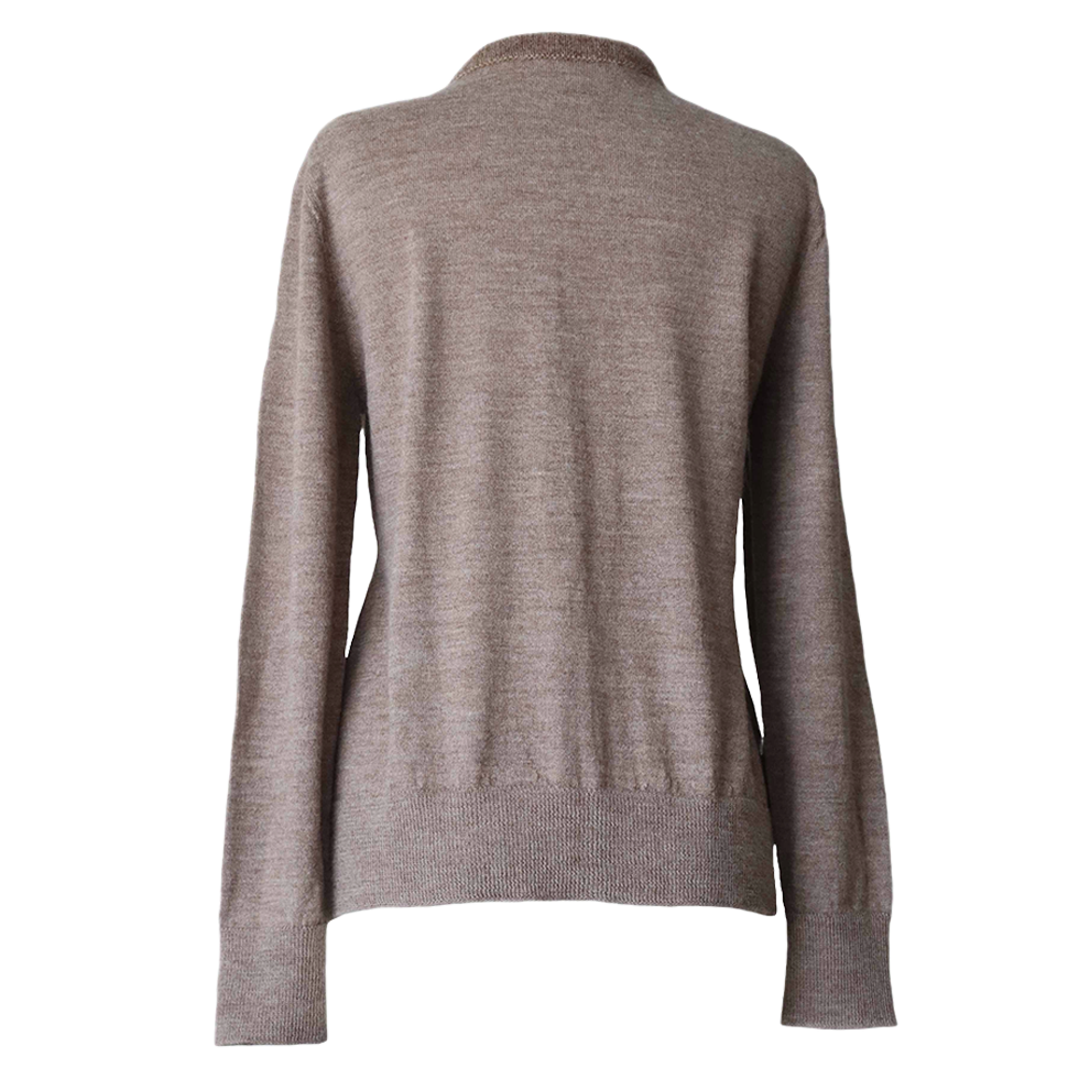 PFL knitwear Cardigan baby alpaca, vest baby alpaca with button closure and crew neck color taupe PFL knitwear Cardigan baby alpaca, vest baby alpaca with button closure and crew neck color taupe