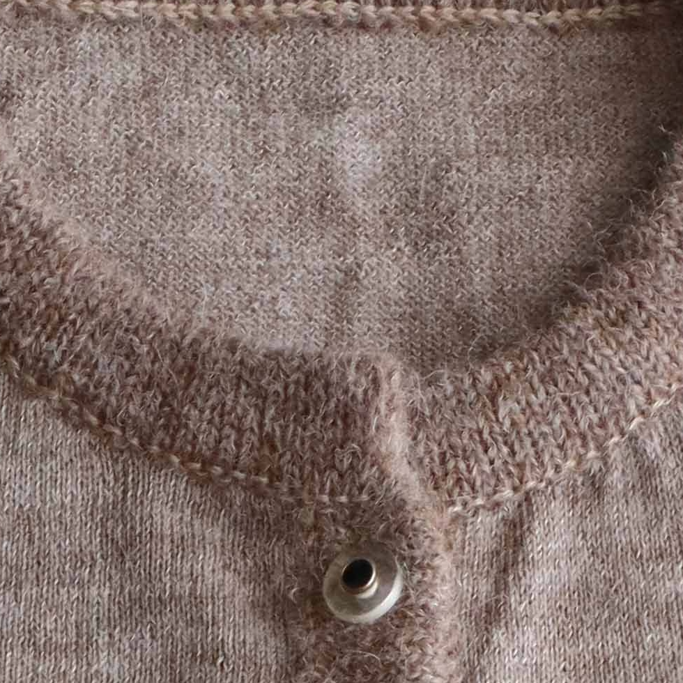 PFL knitwear Cardigan baby alpaca, vest baby alpaca with button closure and crew neck color taupe PFL knitwear Cardigan baby alpaca, vest baby alpaca with button closure and crew neck color taupe