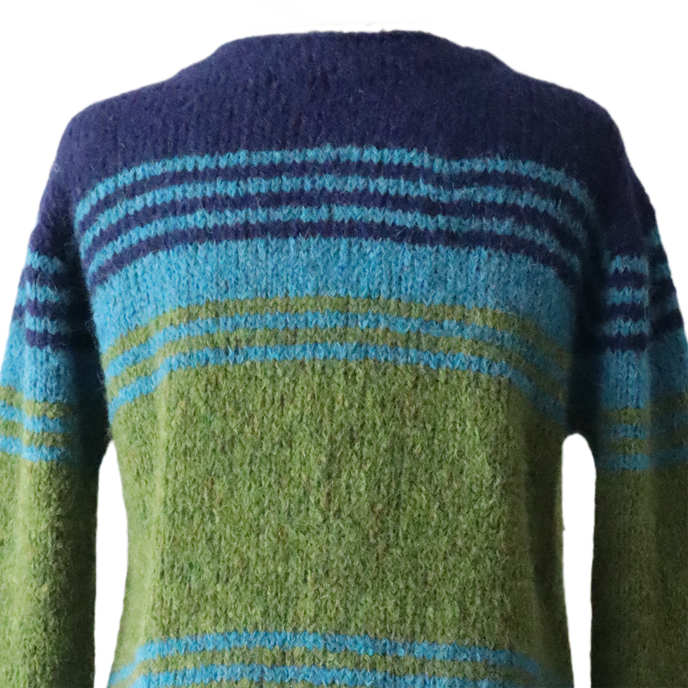 PFL knitwear Women's cardigan soft brushed alpaca texture, stripe design. PFL knitwear Women's cardigan soft brushed alpaca texture, stripe design.