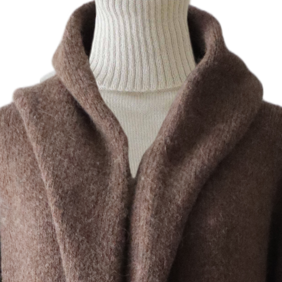 PFL knitwear, Capote Coat alpaca, felted 2 color version, 36 inch / 86 cm, PFL knitwear, Capote Coat alpaca, felted 2 color version, 36 inch / 86 cm,