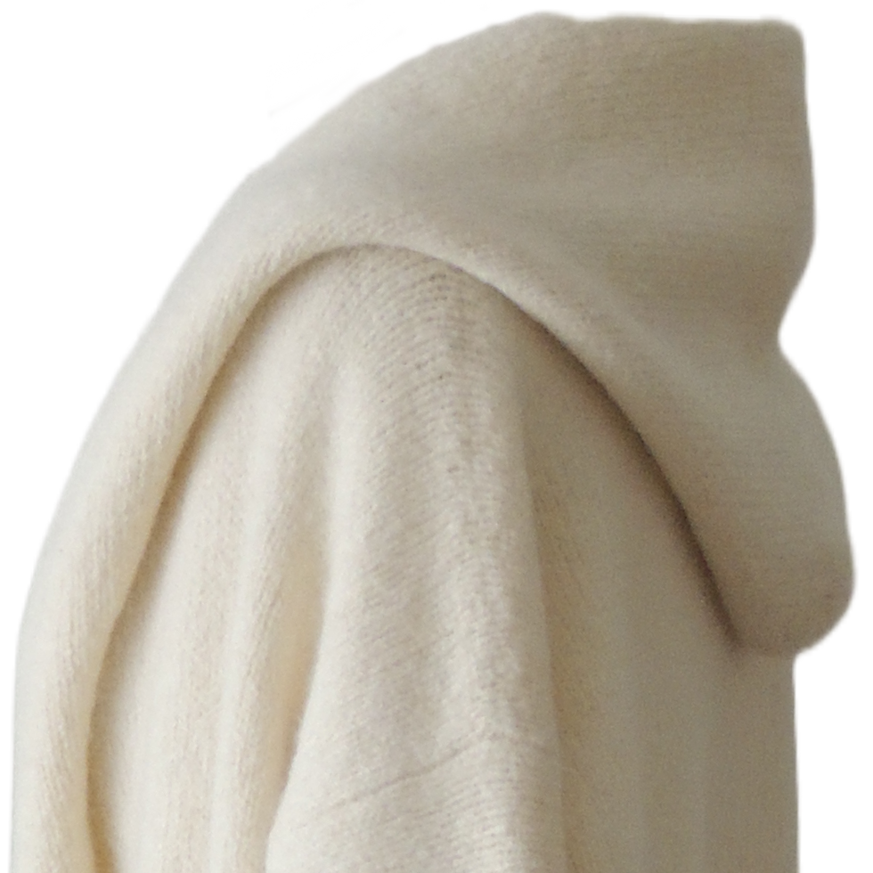 PFL knitwear Capote Coat alpaca, felted, alpaca blend, color creme white
