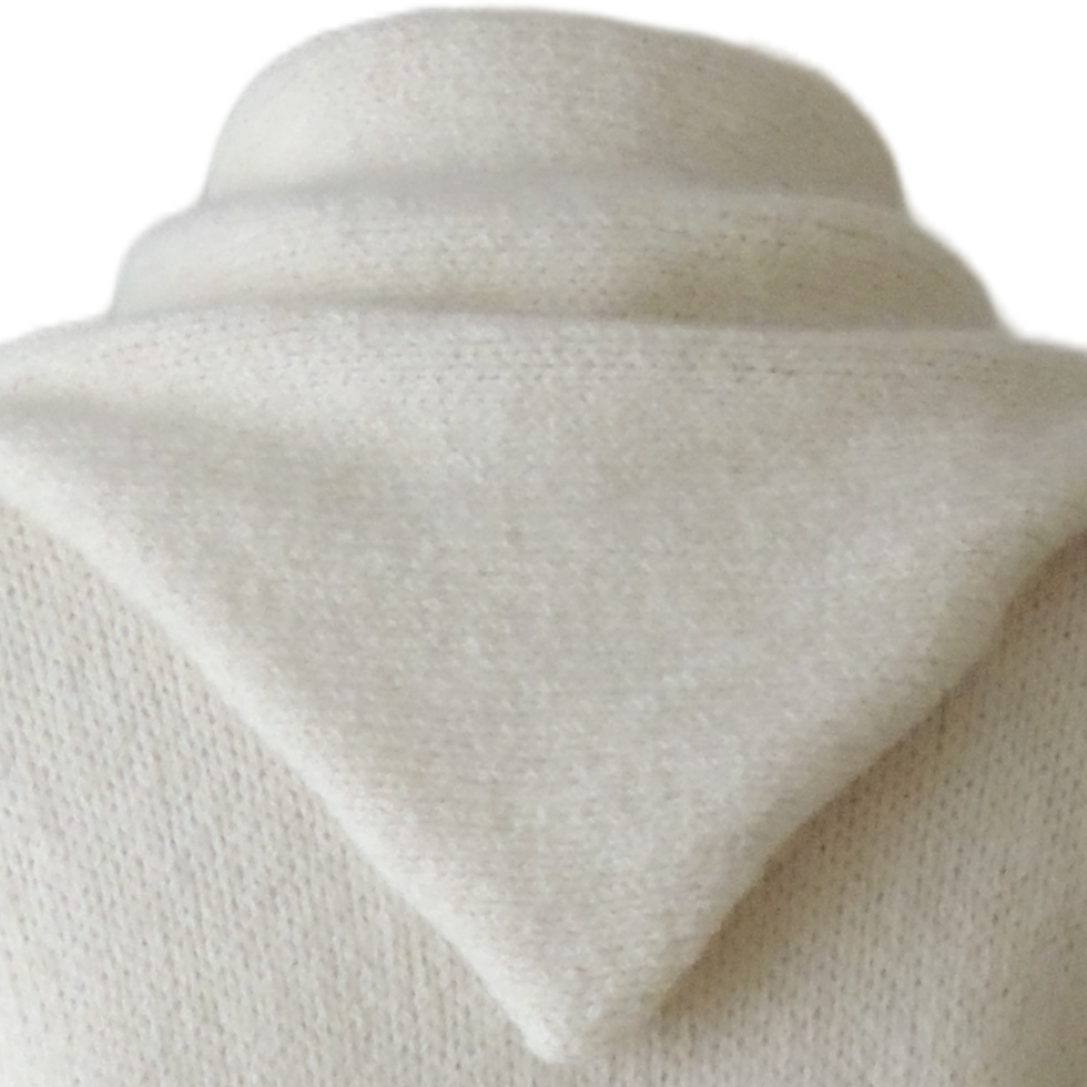 PFL knitwear Capote Coat alpaca, felted, alpaca blend, color creme white