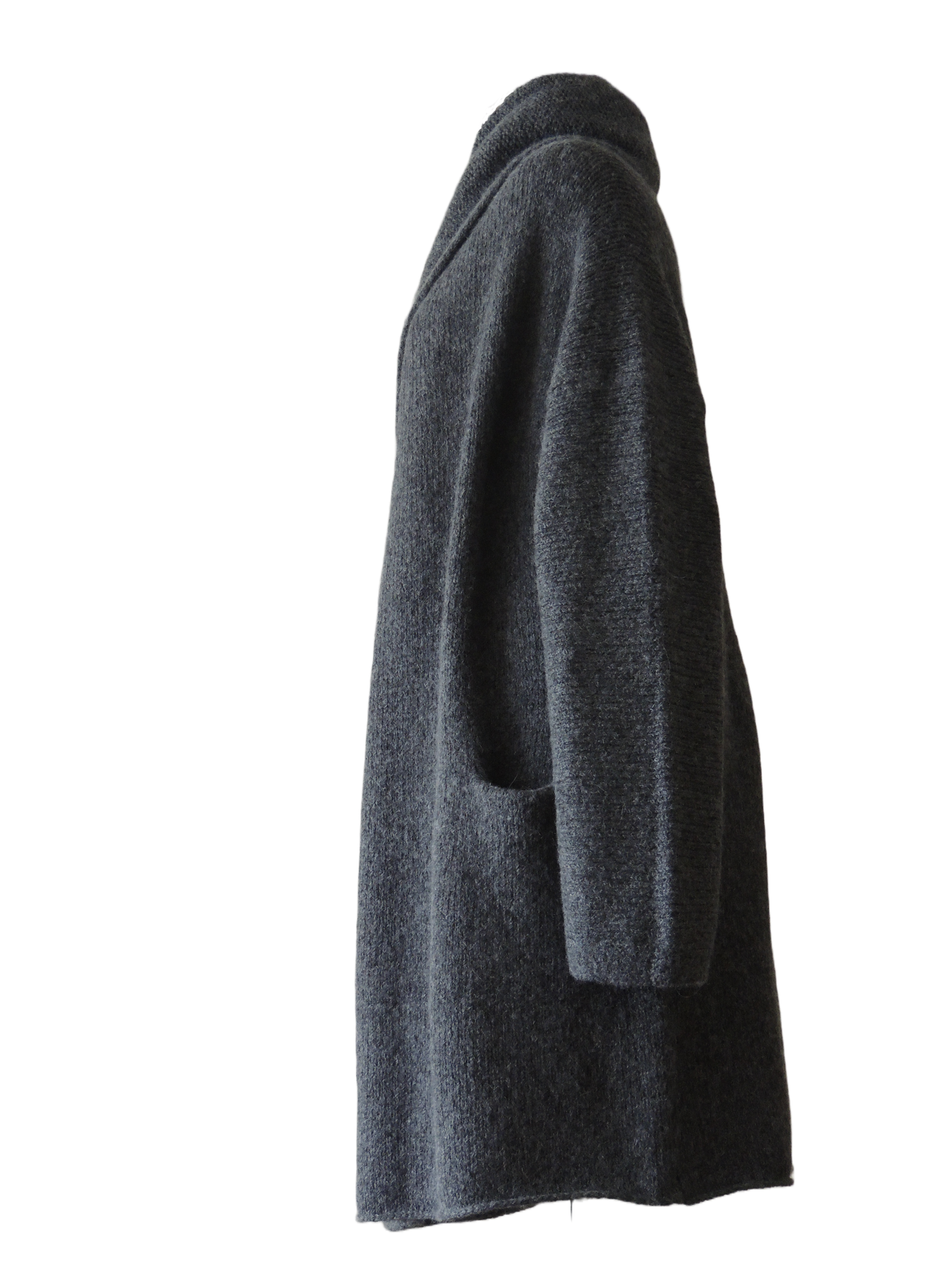 PFL knitwear Capote Coat alpaca, felted, alpaca blend, dark gray PFL knitwear Capote Coat alpaca, felted, alpaca blend, dark gray