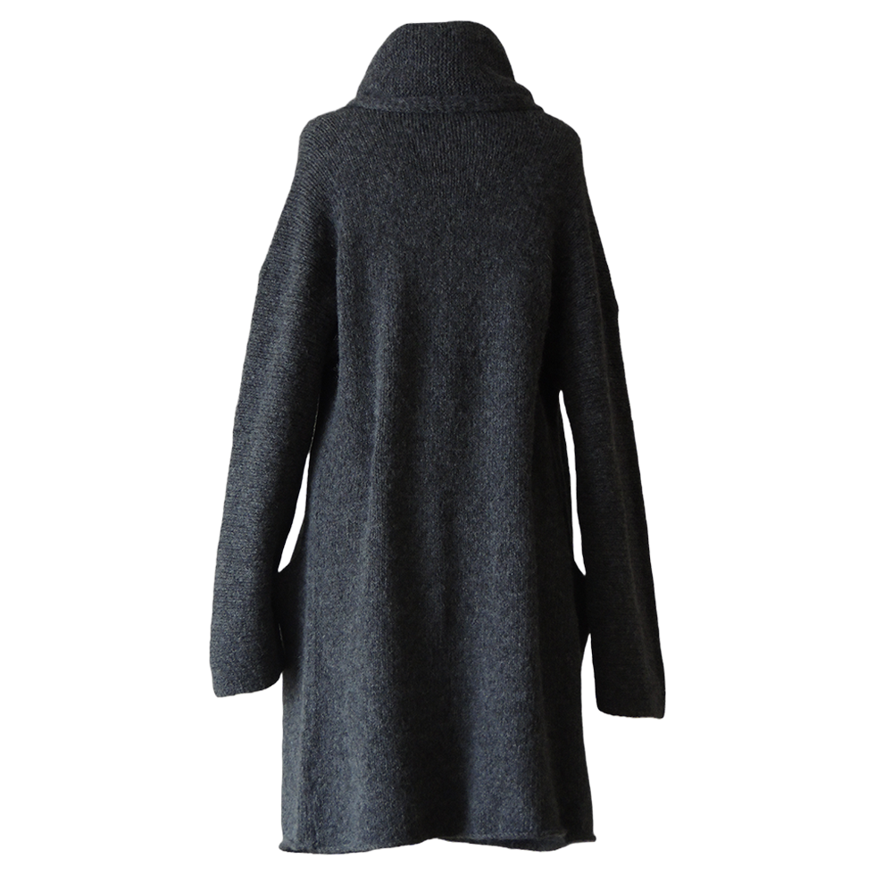 PFL knitwear Capote Coat alpaca, felted, alpaca blend, dark gray PFL knitwear Capote Coat alpaca, felted, alpaca blend, dark gray