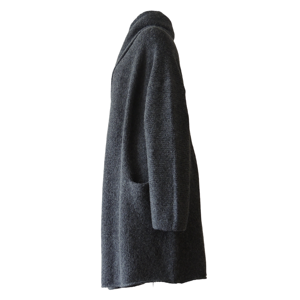 PFL knitwear Capote Coat alpaca, felted, alpaca blend, dark gray PFL knitwear Capote Coat alpaca, felted, alpaca blend, dark gray